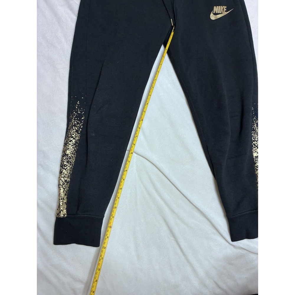 Nike Black Rose Gold Metallic Splatter Joggers Womens Medium Activewear Pants - Picture 7 of 14